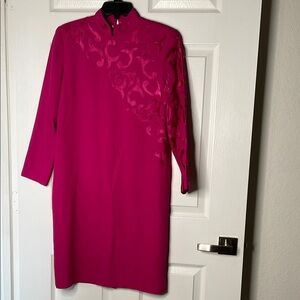 Vintage Pia Rucci long sleeve embroidered midi dress 80s